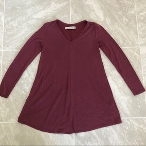 Maroon Abercrombie & Fitch Long Sleeve Shirt